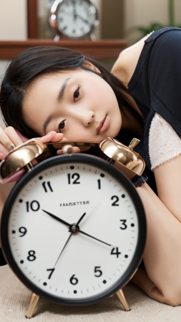 A beautiful Japanese woman overslept because her alarm clock was incredibly broken and didn&#39;t go off.