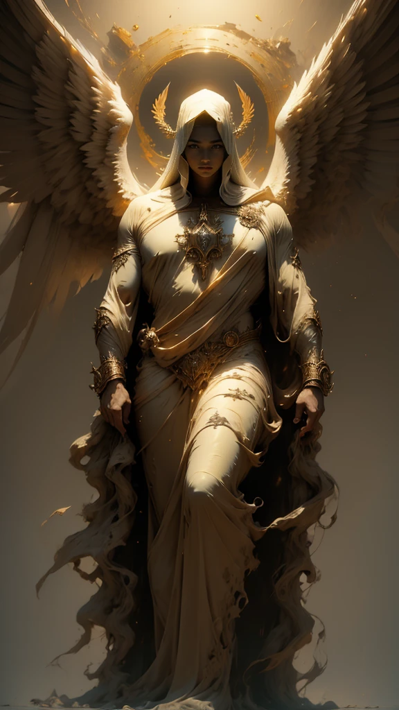 (man) ((whole body)) (perfect face) ( perfect body ) (greek clothing) (huge wings) Fallen Angel, primer angel, biblical angel, lucifer, huge wings, beauty, darkness, good and bad, Cherub that protects... Photography, ultra definition, HD, 8k, camara full, ultrapixeles, detailed.