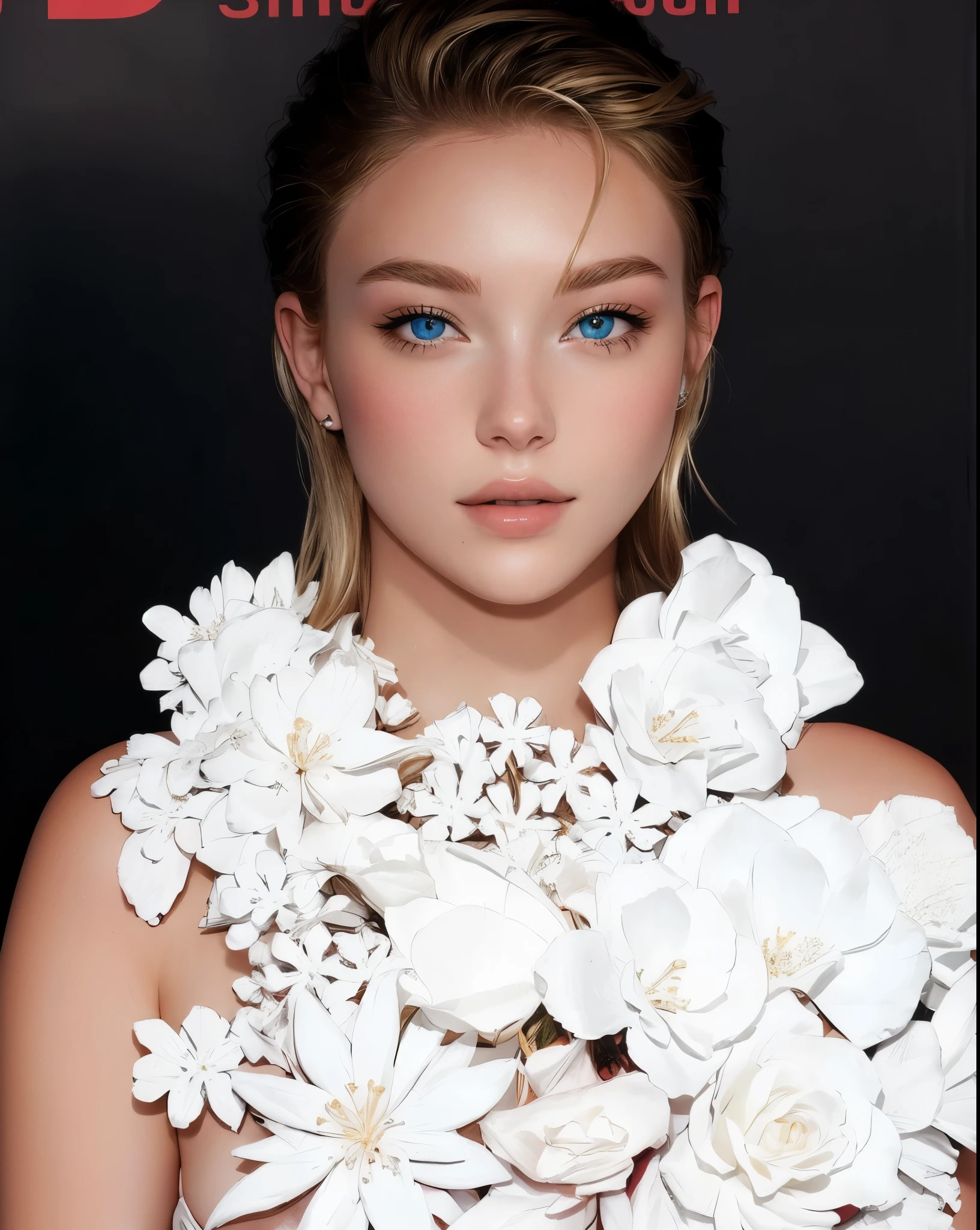 looking at side, girl with green eyes blonde hair