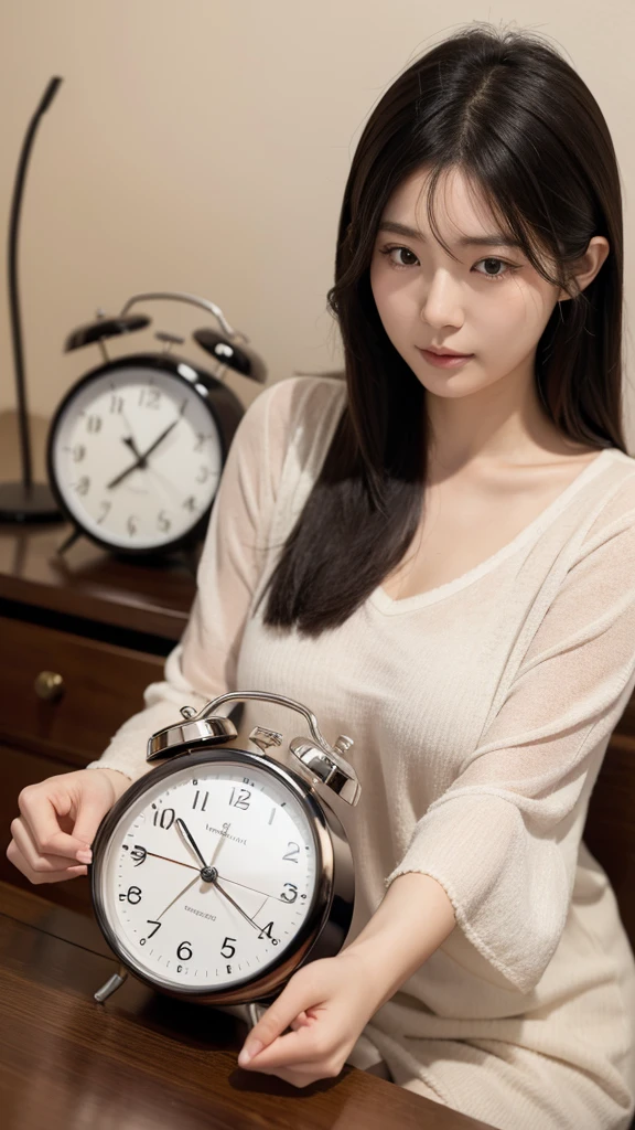 A beautiful Japanese woman overslept because her alarm clock was incredibly broken and didn&#39;t go off.