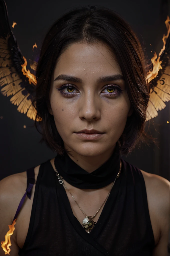 scull, wings, space, planets, moon, burning eyes, scull, fire, purple, magic, Magic