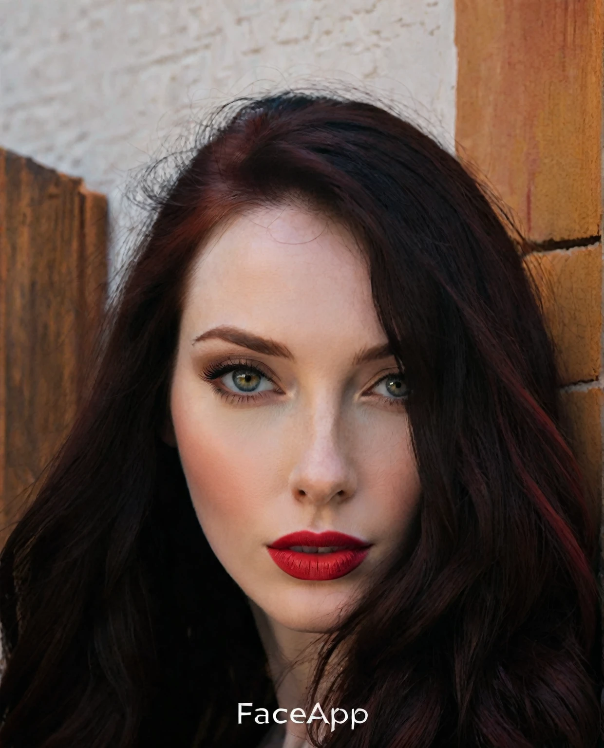 arafed woman with long dark hair and red hair, with pale skin, profile image, looking to the side off camera, high quality portrait, pale skin and dark eyes, color portrait, looking to the side, portrait image, sultry look, anastasia ovchinnikova, inspired by Jessie Alexandra Dick, headshot profile picture, tiffany dover