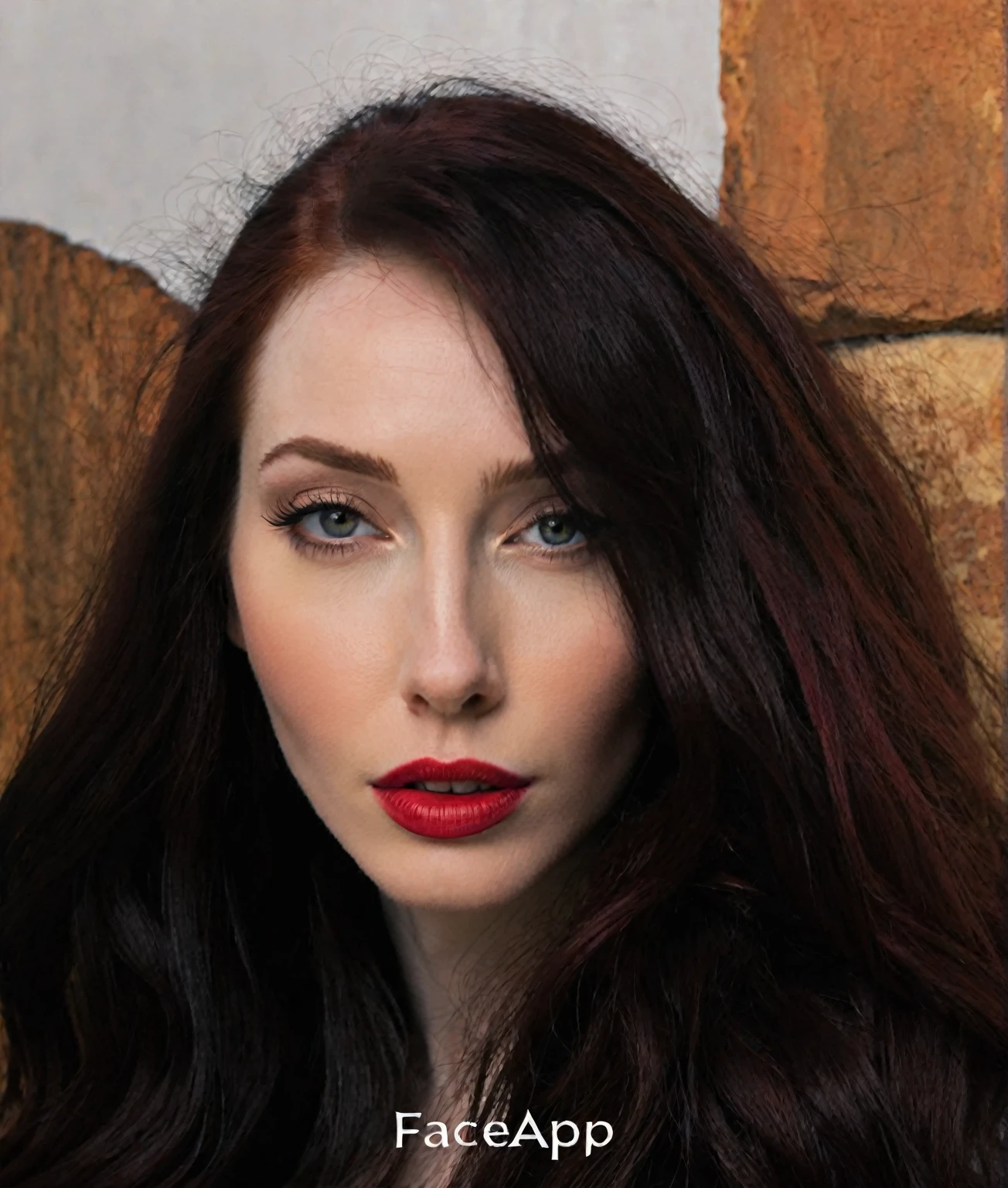 arafed woman with long dark hair and red hair, with pale skin, similng, profile image, looking to the side off camera, high quality portrait, pale skin and dark eyes, color portrait, looking to the side, portrait image, sultry look, anastasia ovchinnikova, inspired by Jessie Alexandra Dick, headshot profile picture, tiffany dover