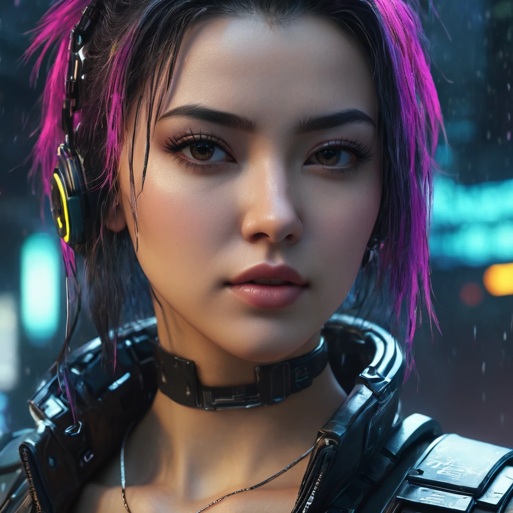 (masterpiece, best quality:1.2), cyberpunk, 1girl, solo,  ultrahigh detail, UHD, 8k wallpaper, octane render 