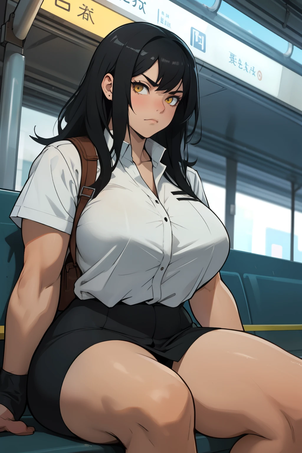 thick thick thick thick thick thick thick thick thick thick massive  huge muscles sad girl black hair yellow eyes pale skin (sitting on a train station at night alone)