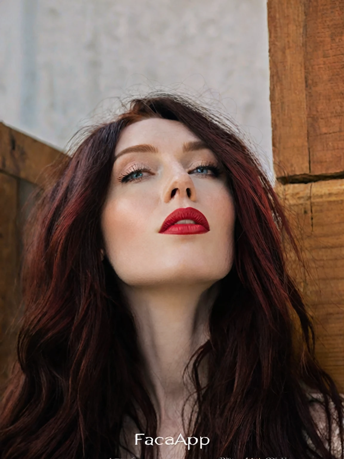 arafed woman with long dark hair and red hair, with pale skin, similng, profile image, looking to the side off camera, high quality portrait, pale skin and dark eyes, color portrait, looking to the side, portrait image, sultry look, anastasia ovchinnikova, inspired by Jessie Alexandra Dick, headshot profile picture, tiffany dover