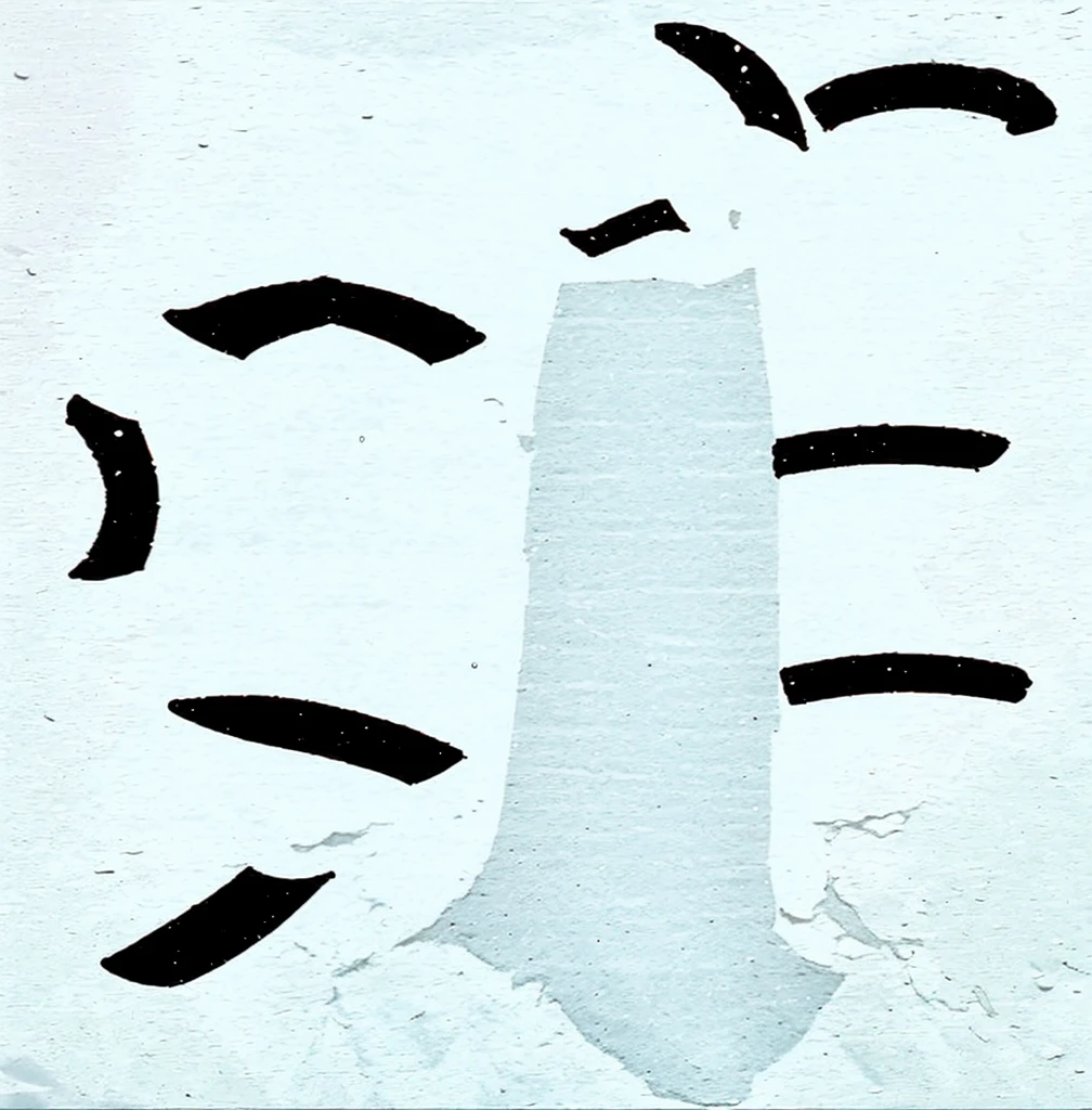 Water as a composition,Draw a landscape avatar with the word "宇"。