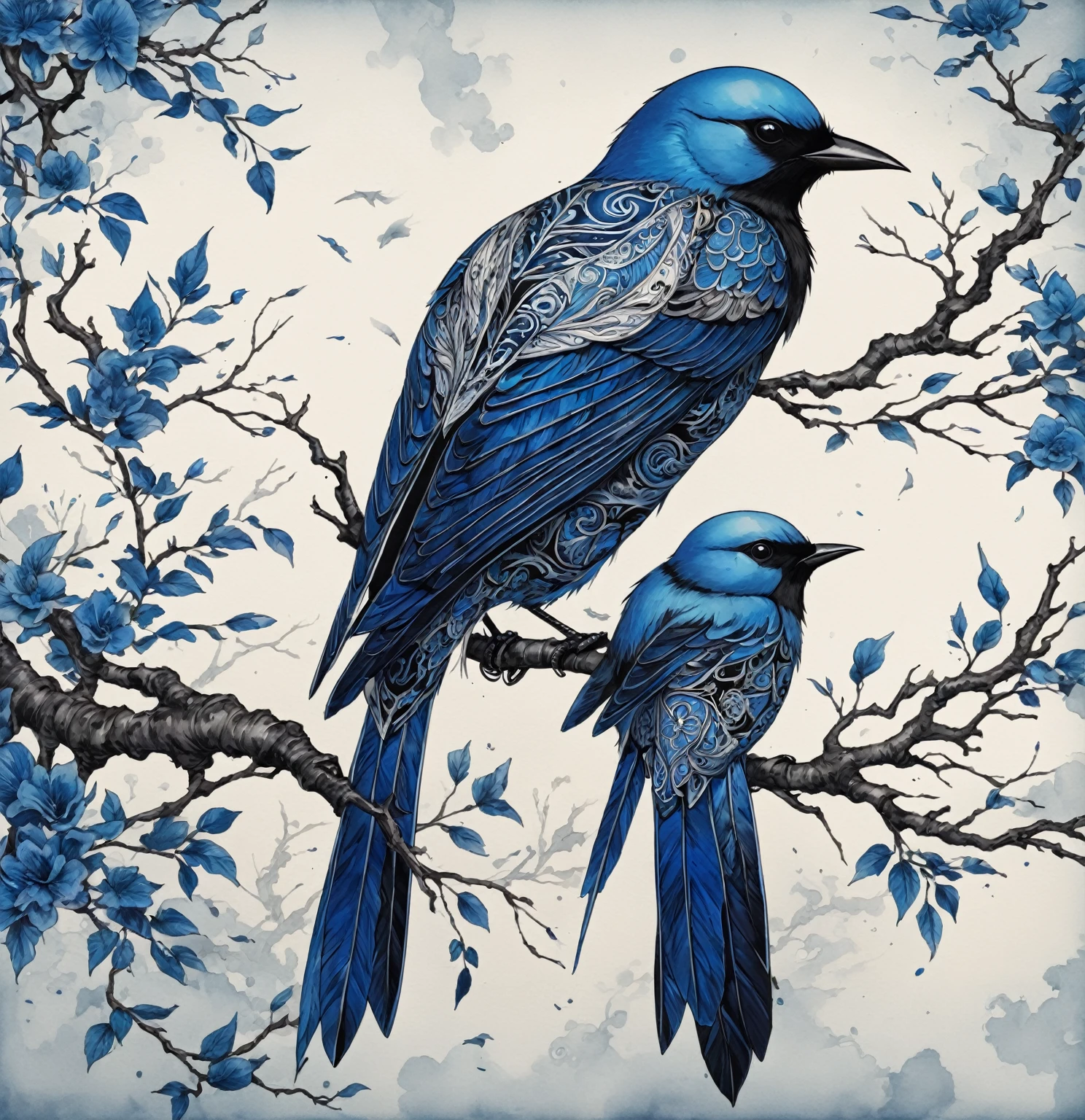 \\ Feito featuring o modelo ONE FOR ALL da Chaos Experience @ https://Of State.featuring/user/Chaos Experience/ \\
high qualiy, 8K Ultra-HD, In this exquisite ink painting, the serene scene unfolds as a bird lands delicately on a branch, The dynamic essence of the yaebame arrow transforms into a moment of natural beauty. deep shades of blue, rot, and black ink converge to form intricate patterns, capturing the elegance and strength inherent in the bird's feathers, Every stroke tells a story of precision and purpose, evoking the spirit of traditional Japanese art, The graceful dance of the bird's feathers across the screen creates a visual symphony, celebrating the cultural significance of this iconic motif, The scene becomes a harmonious blend of nature and artistic expression, where the tranquility of the bird's presence adds a new layer of depth to the painting, By Yukisakura, highy detailed