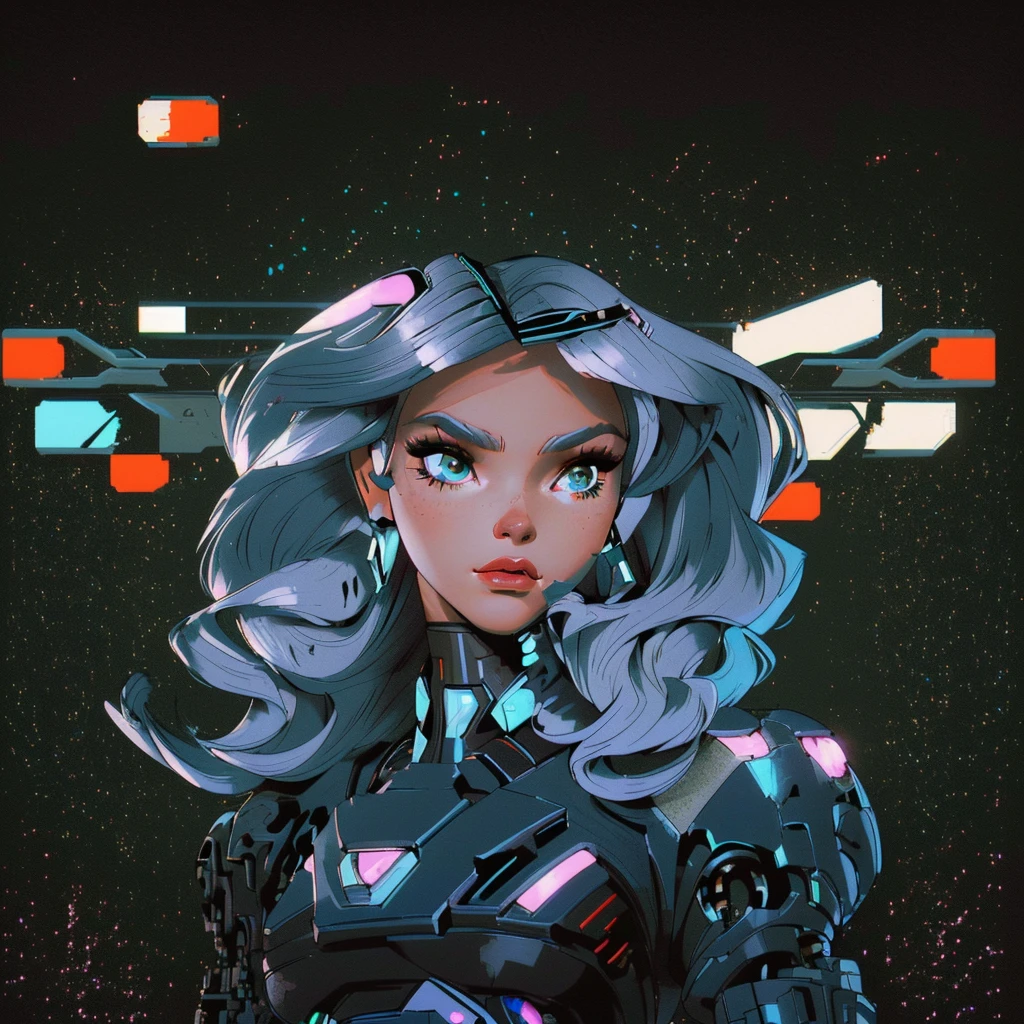 Araafed woman in a silver costume with headphones, cyborg - girl with silver hair, cyborg - girl, cyborg girl, robot girl, retrofuturistic female android, cyborg model, barbie cyborg, cybernetic aesthetic, cyborg woman, cute cyborg girl, cyborg fashion photo, (cyber), beautiful cyborg girl, traje cyber, linda cyborg girl
