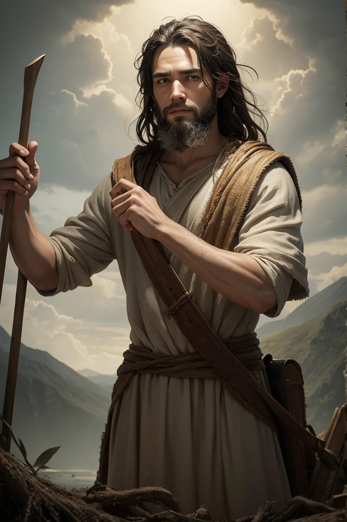 biblical character Noah from the front