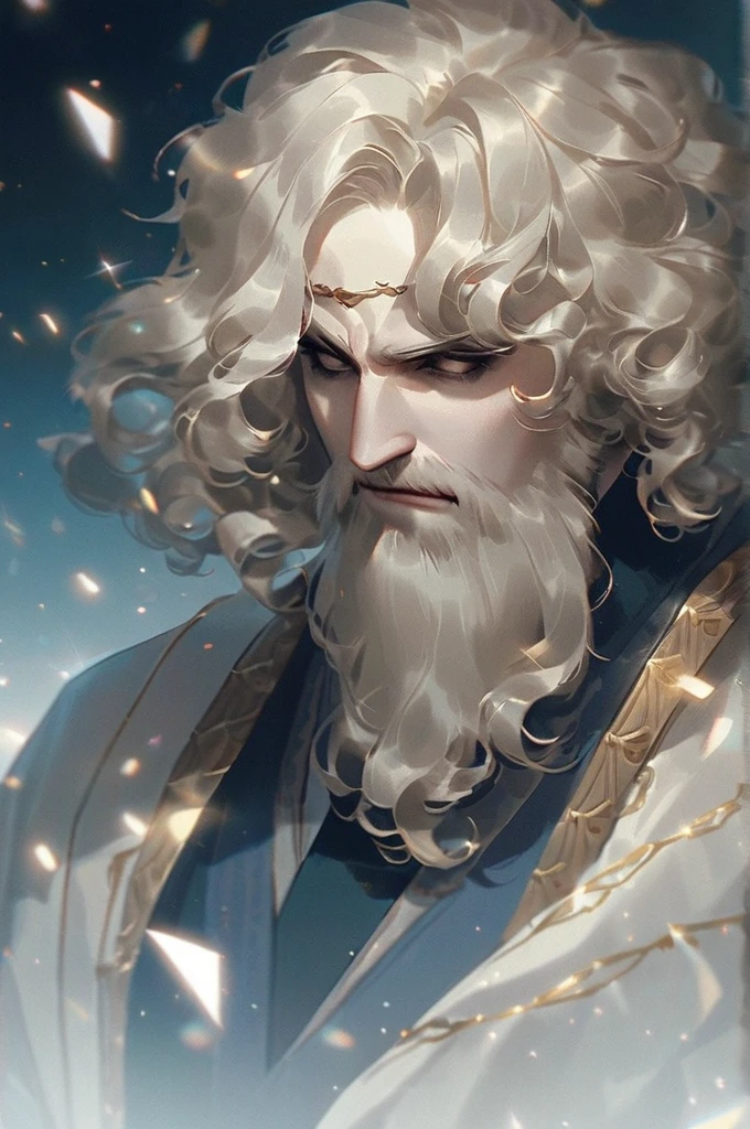 ((Лучшее качество)), ((шедевр)), (подробный), The curly-haired king with a beard screams