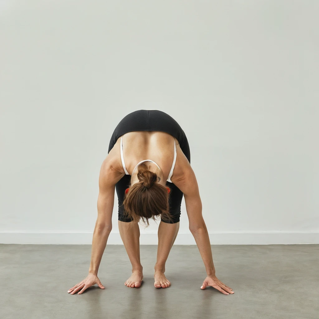Woman bending over, rear view