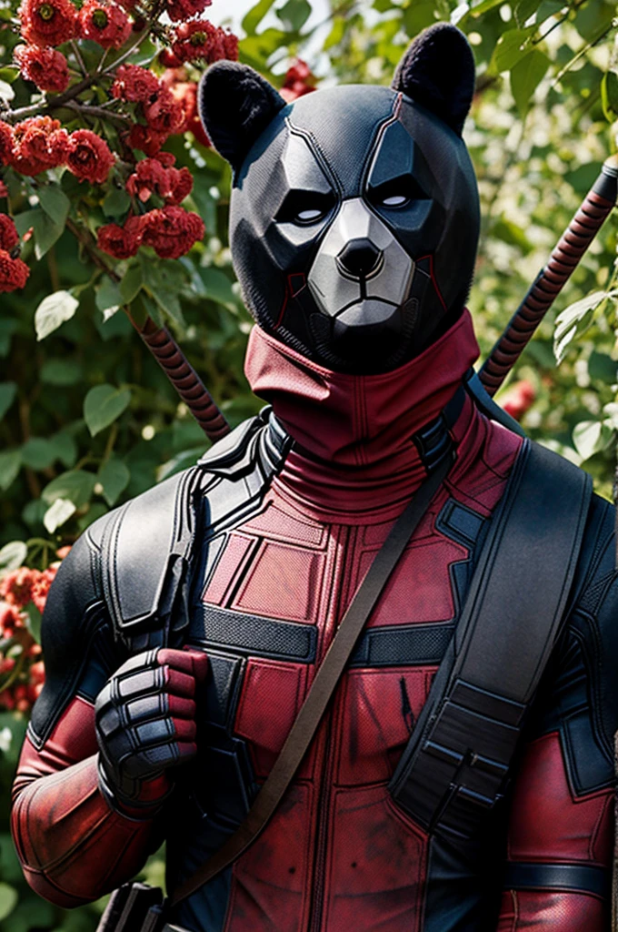 Deadpool in flower bear 