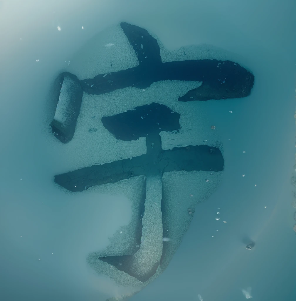 Water or ocean compositions,Draw a landscape avatar with the word "宇"。