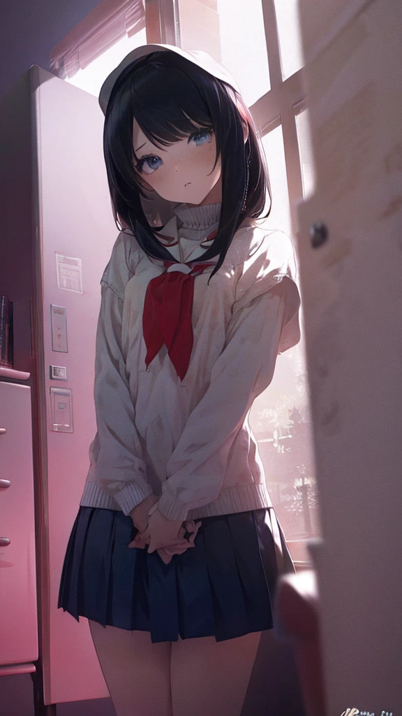 Best image quality, Japanese Classroom, In underwear, Flip up the skirt, Embarrassed face, woman, Black Hair, Bob Hair