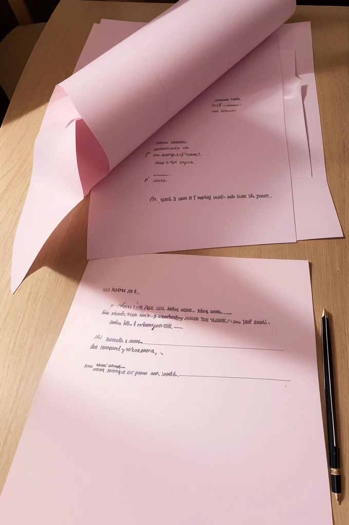 Create an image of a pink sheet of paper on a table with the following handwritten on this paper "but, I hope you are aware of your power as a person. I admire you so much as a person and as a professional. Your work is absolutely necessary! Nice to meet you. fondly! Arthur"