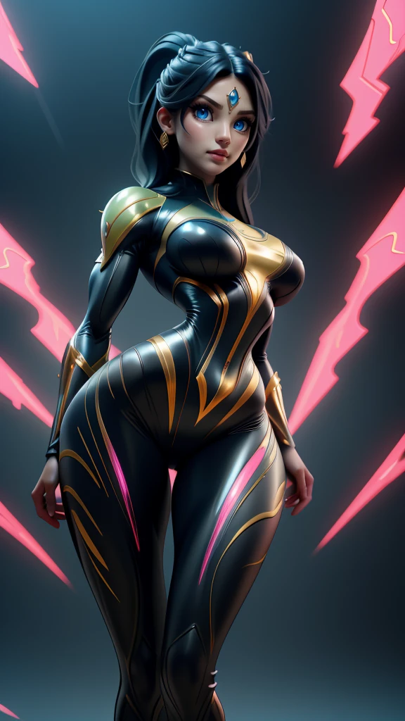 a beautiful feminine alien in a swimsuit, dynamic superheroine, full body, highly detailed facial features, piercing eyes, long eyelashes, full lips, sharp nose, mesmerizing expression, graceful pose, muscular toned body, flowing hair, intricate swimsuit design, glowing skin, black hair, dramatic lighting, cinematic atmosphere, vibrant colors, photorealistic, 8k, best quality, masterpiece