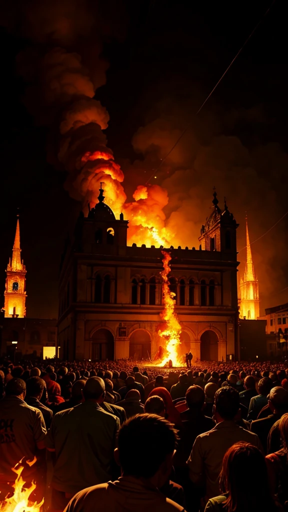 MexicanChurch on fire with zombies around 