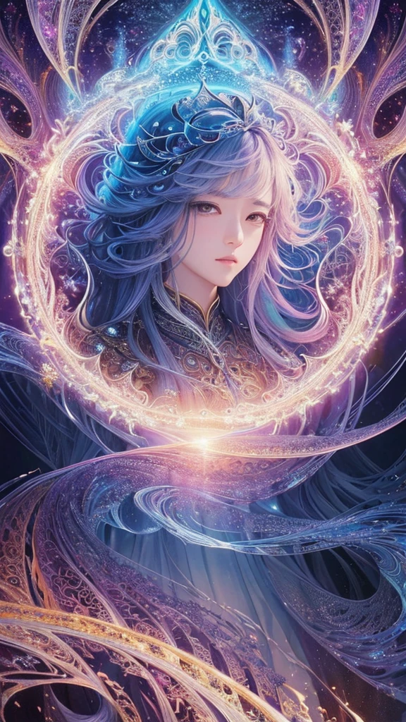 ultra-detailliert、Fractal Art、krystal、masterpiece、top-quality、超A high resolution、(masterpiece、top-quality、top-quality、Official art、Beautifully Aesthetic:1.2)、ighly detailed、(Fractal Art:1.3)