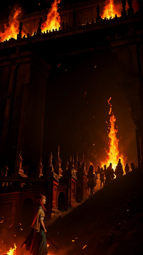 Catedralon fire with zombies around