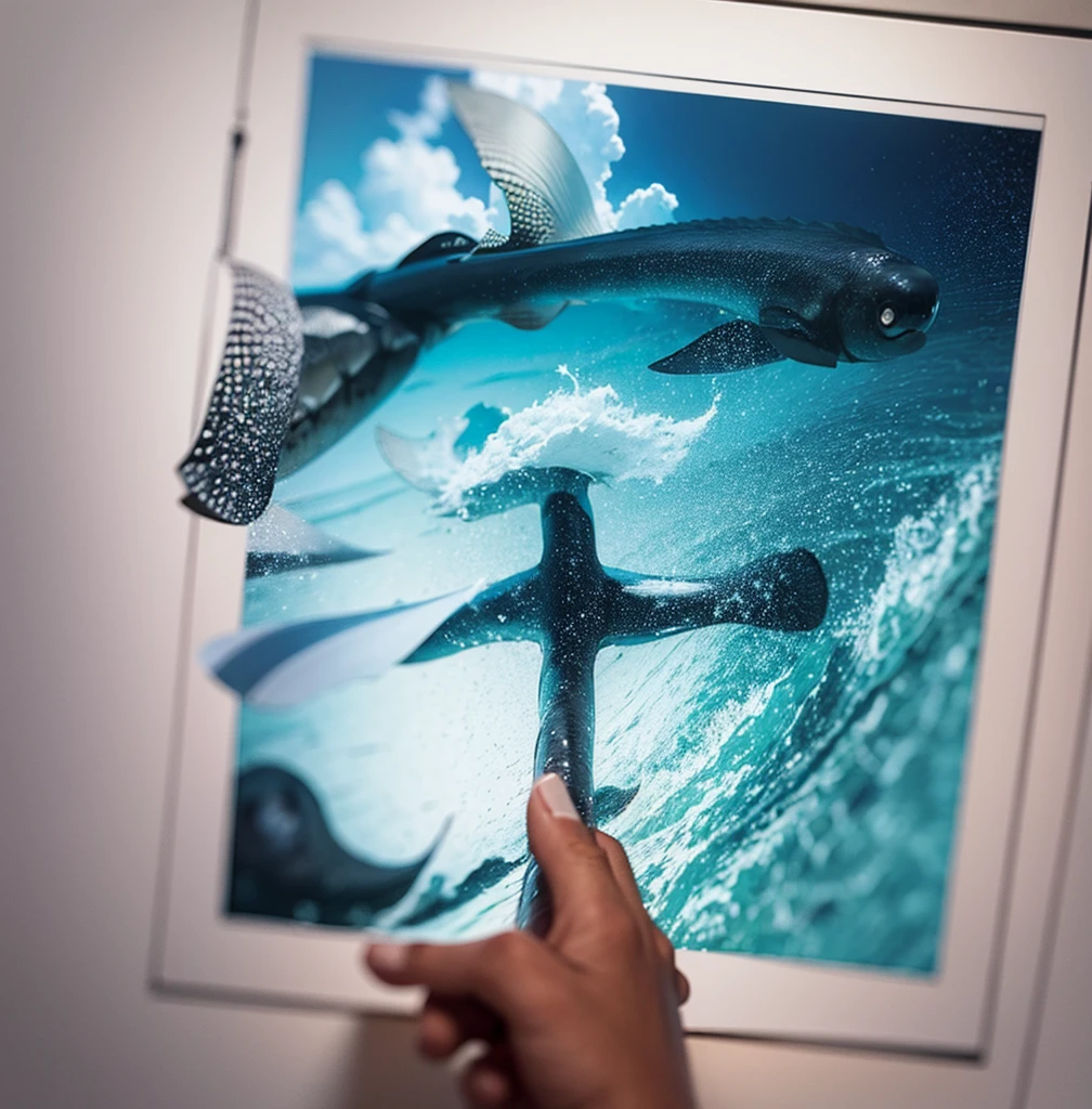 Composition with the ocean，Draw a picture。