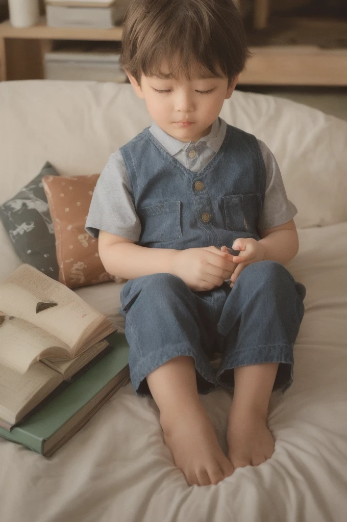boy, book, light