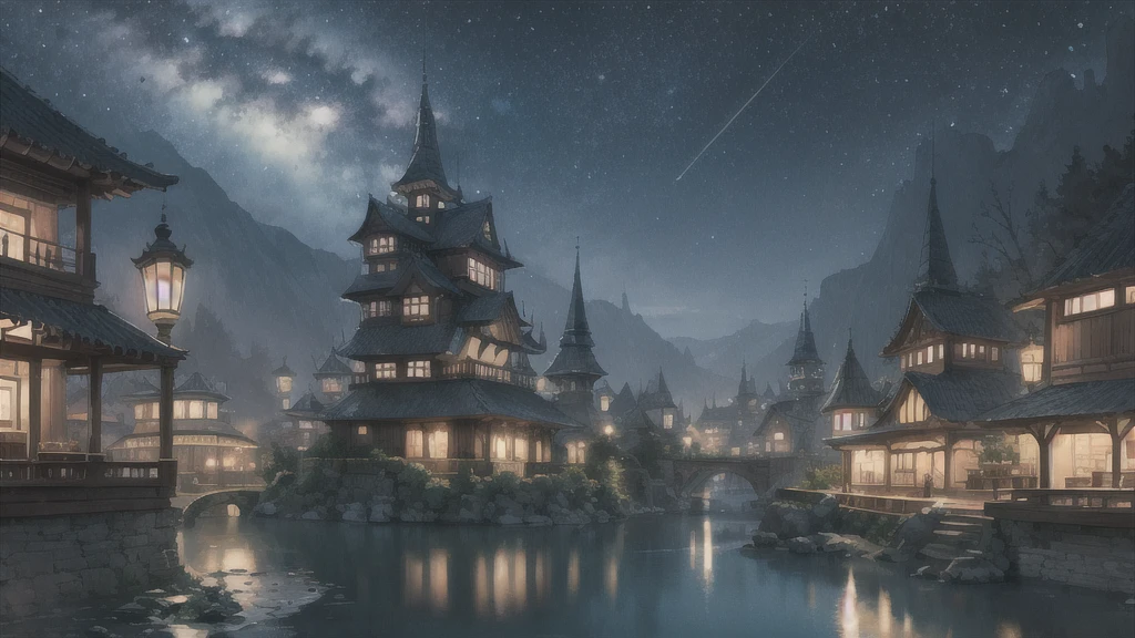 Night Scenery、Fantasy、Nostalgic、An illustration