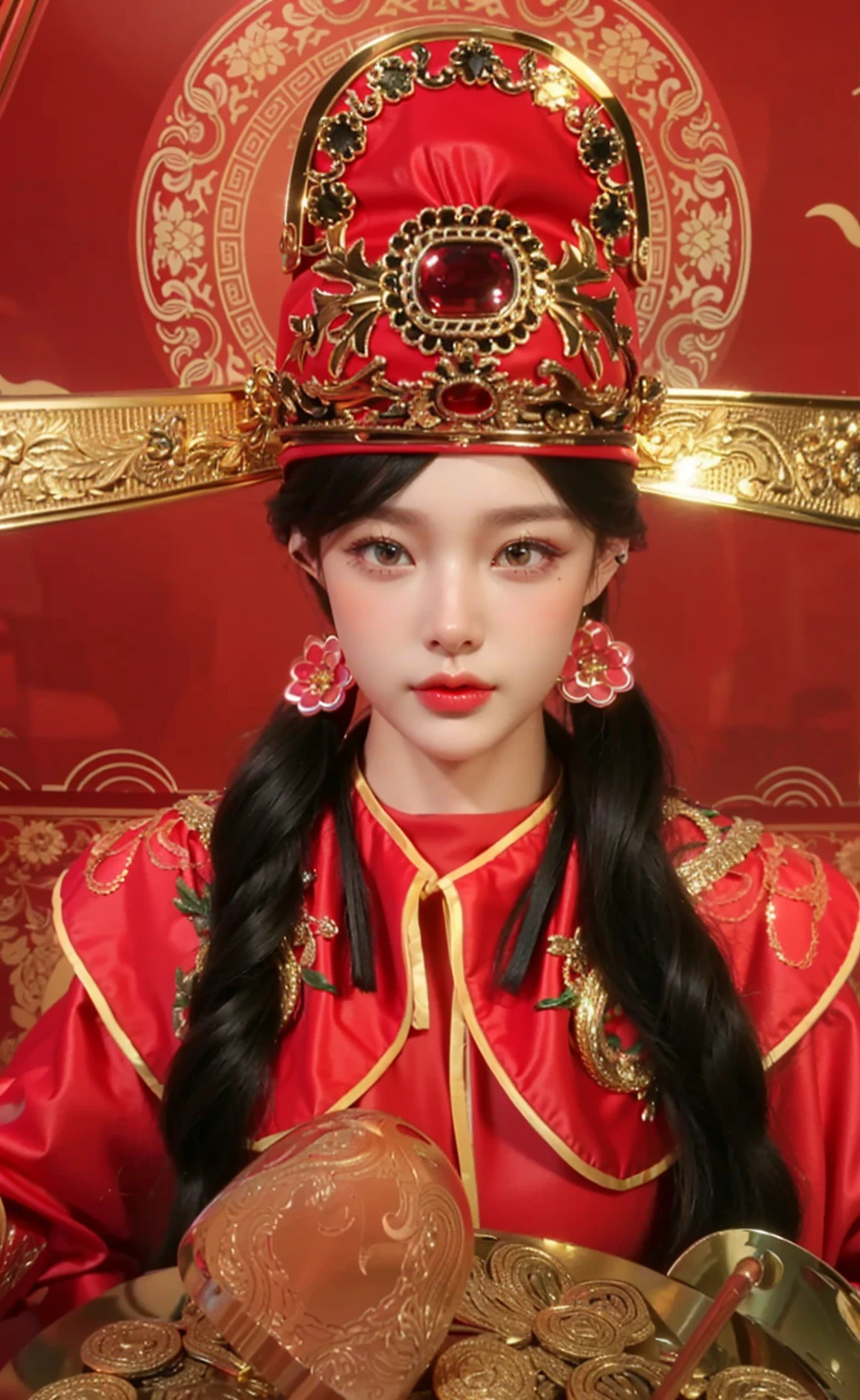 Game Art,CG Animation,Best image quality,Maximum resolution,8K picture quality,(A bust photo),(portrait),(Head close-up),(Rule of Thirds),Unreal Engine 5 rendering works,20 year old girl,((Queen)),The eyes are very detailed,(Large Breasts),Elegance and nobility,Ray Tracing,Game CG,((3D Unreal Engine)),OC rendering reflection mode,4K,Ultra-clear,Translucent lace,Fair and plump figure,Pretty Face,Glossy Gel Coat,身着华贵礼服的Queen,Gorgeous clothing,Luxurious and exquisite jewelry,Colorful makeup,Full figure,Dark red lipstick,精致Gorgeous clothing,Supermodel,Gold Jewelry,Luxurious clothing,