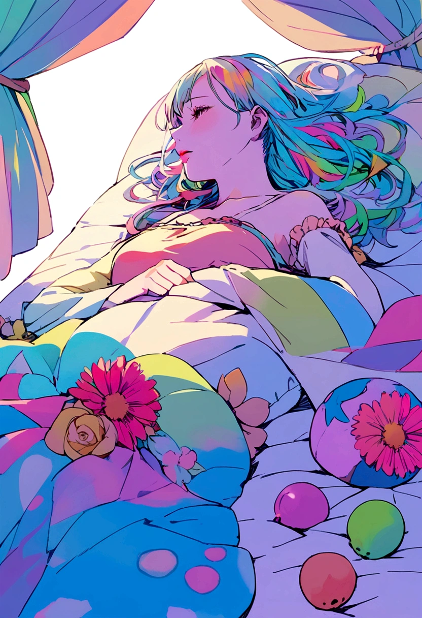 Girl lying in bed