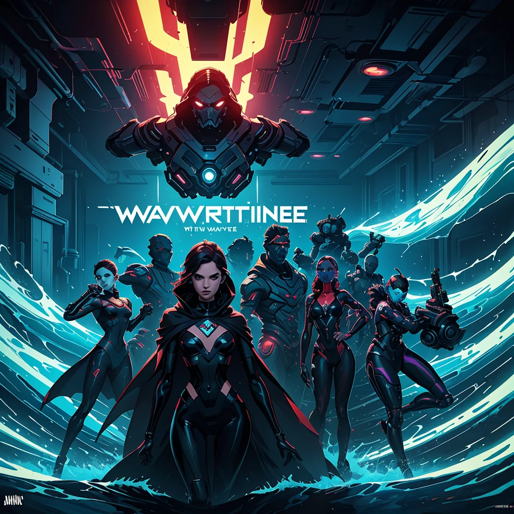 a poster featuring several dancers in an environment at a party, album art, ( ( ( synthetic wave ) ) ), Official Art, 🕹️ 😎 🔫 🤖 🚬, promo, music album cover, art cape, music album art, album art cape, album, by Juan Villafuerte, (synthetic wave)