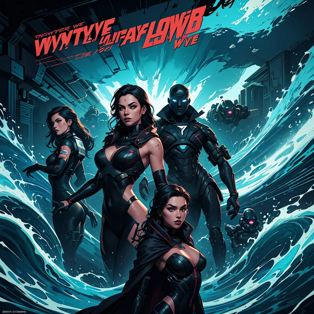 a poster featuring several dancers in an environment at a party, album art, ( ( ( synthetic wave ) ) ), Official Art, 🕹️ 😎 🔫 🤖 🚬, promo, music album cover, art cape, music album art, album art cape, album, by Juan Villafuerte, (synthetic wave)