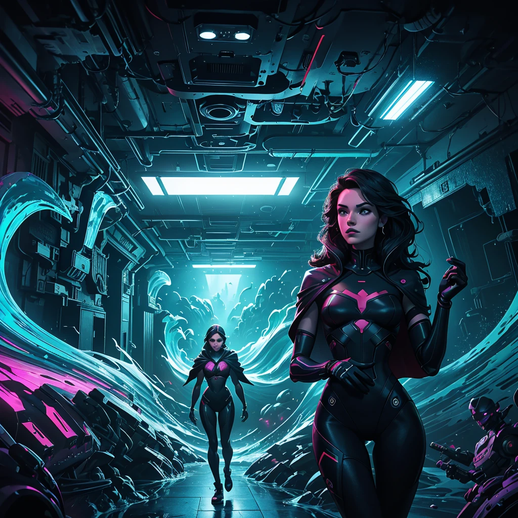 a poster featuring several dancers in an environment at a party, album art, ( ( ( synthetic wave ) ) ), Official Art, 🕹️ 😎 🔫 🤖 🚬, promo, music album cover, art cape, music album art, album art cape, album, by Juan Villafuerte, (synthetic wave)