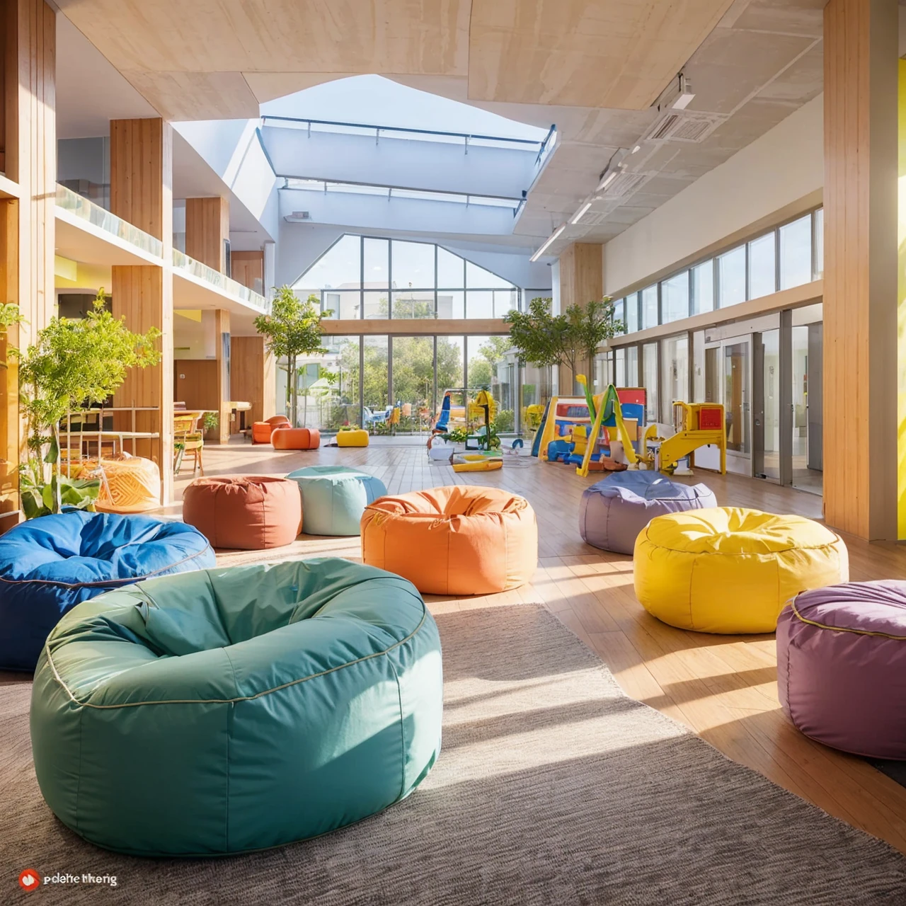 Plan of a three-story clinical building with an open space on the third floor with several interactive toys, poufs, for children to be attended to by professionals, the colors are very colorful and cheerful, on the second floor place algae to treat medical problems with fun offices, interactive and colorful, on the first floor there is a reception and waiting rooms for parents to wait for their children to be seen, and a fenced terrace with toys, playgrounds and swimming pool for children, with a very realistic and cheerful look for families to enjoy while they wait. The clinical building will also have a modern and welcoming facade, with vertical gardens and a wide and accessible entrance to facilitate access for everyone. Underground, There will be ample parking for patients and visitors.

Medical offices will be equipped with cutting-edge technology and high-quality materials to ensure patient comfort and safety. The healthcare professionals who will work in the clinical building will be highly qualified and dedicated to providing excellent care for children and their families..

With a happy atmosphere, welcoming and functional, the clinical building will be a reference space in the healthcare sector , promoting the well-being and quality of life of children and their families.