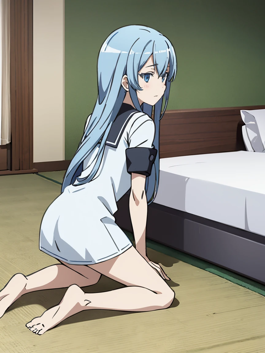 (((Embarrassed expression:1.3)))、(((vagina, sex, girl lying on the bed:1.5)))),(((Spread your legs:1.3)))、(((nude:1.3)))、Blue Hair, Long Hair, Characteristic bangs、Dark blue eyes,Slim body、(((Small breasts))),Miwaka、(((Spread your legs:1.3)))、(((nude)))、First Person View, (masterpiece:1.3), High resolution, Very detailed, Very detailedな CG Unity 8k 壁紙, Realistic, photo-Realistic, RAW Photos, Beautifully detailed face, Pale skin, Realistic glistening skin, Detailed cloth texture, Detailed hair texture, , Beautiful Face, Accurate, Anatomically correct, Highly detailed face そして skin texture, Natural neck length, (Beautiful Hそしてs), (Fair skin:1.2),、(((Lie on your back in bed)))、Perfect Naked、(((vagina, sex, girl lying on the bed:1.5)))),、Anime key visual,MAPPA,
