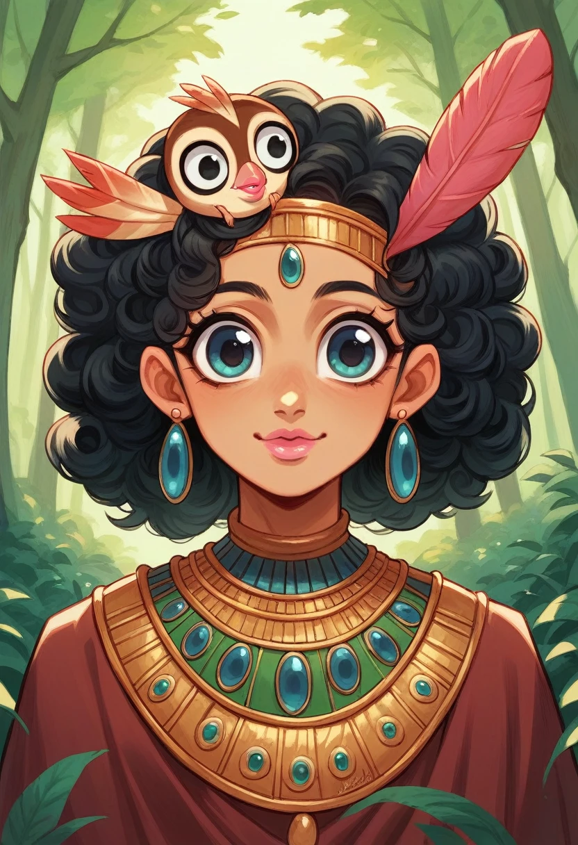Lord krishna, curly black hair, cute smile, big eyes, pink lips, peacock feathers, forest, paghdi on head, jwellery in hand and neck, earrings