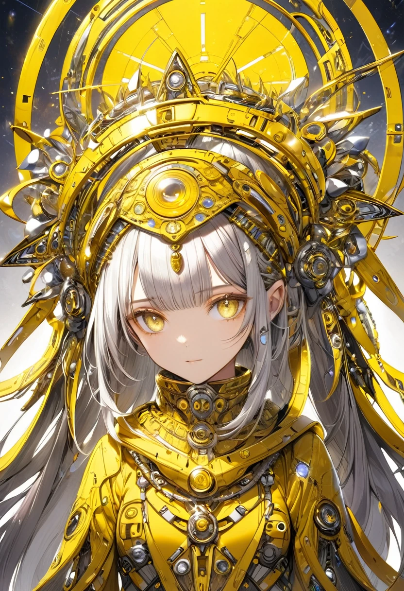 a extremely detailed futuristic fantasy circlet made of yellow steel, emanates legendary psychic power