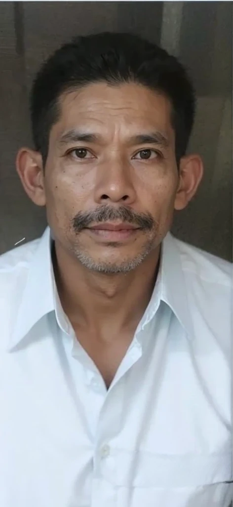A realistis indonesian man face age 40 years wear a white shirt,ultra hd 8k