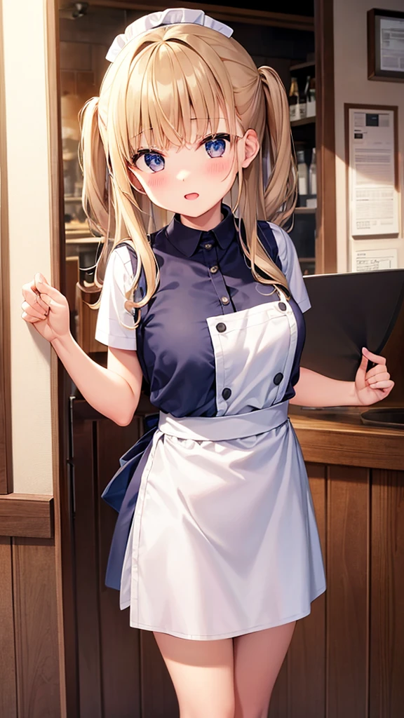 waitress、Are standing、girl、front、whole body
、Cafe