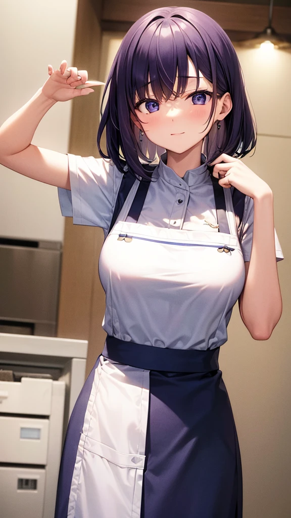 woman、whole body、apron