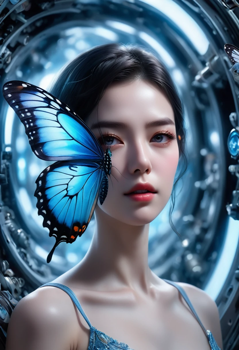 Epic CG Masterpiece, Human Development Report,Digital tunneling microscope, Quanha, 32k, Ultra-detailed graphic tension, Dynamic poses, Stunning colors, 3d rendering, surrealism, Movie-level lighting effects, realism, 00 Renderer, Surreal, full-body shot, Super Vision, Ultra wide angle, HD Collection Short Hair Blue Butterfly
(Wide-angle lens, Wide-angle lens,panoramic:1.2),Super Vision, Ultra wide angleLow Angle shooting, Ultra wide angle镜头,
