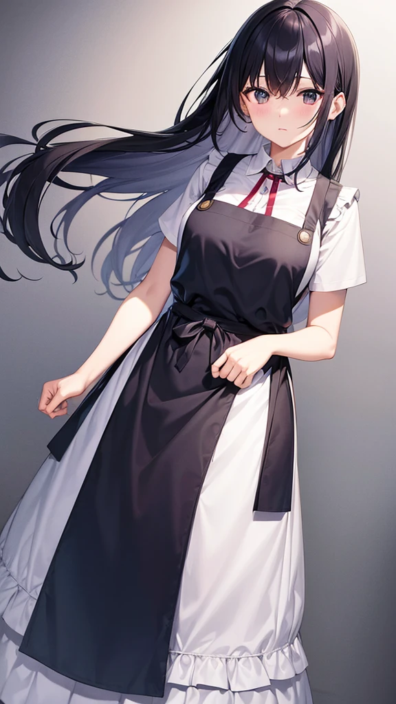 woman、whole body、apron、tall、front