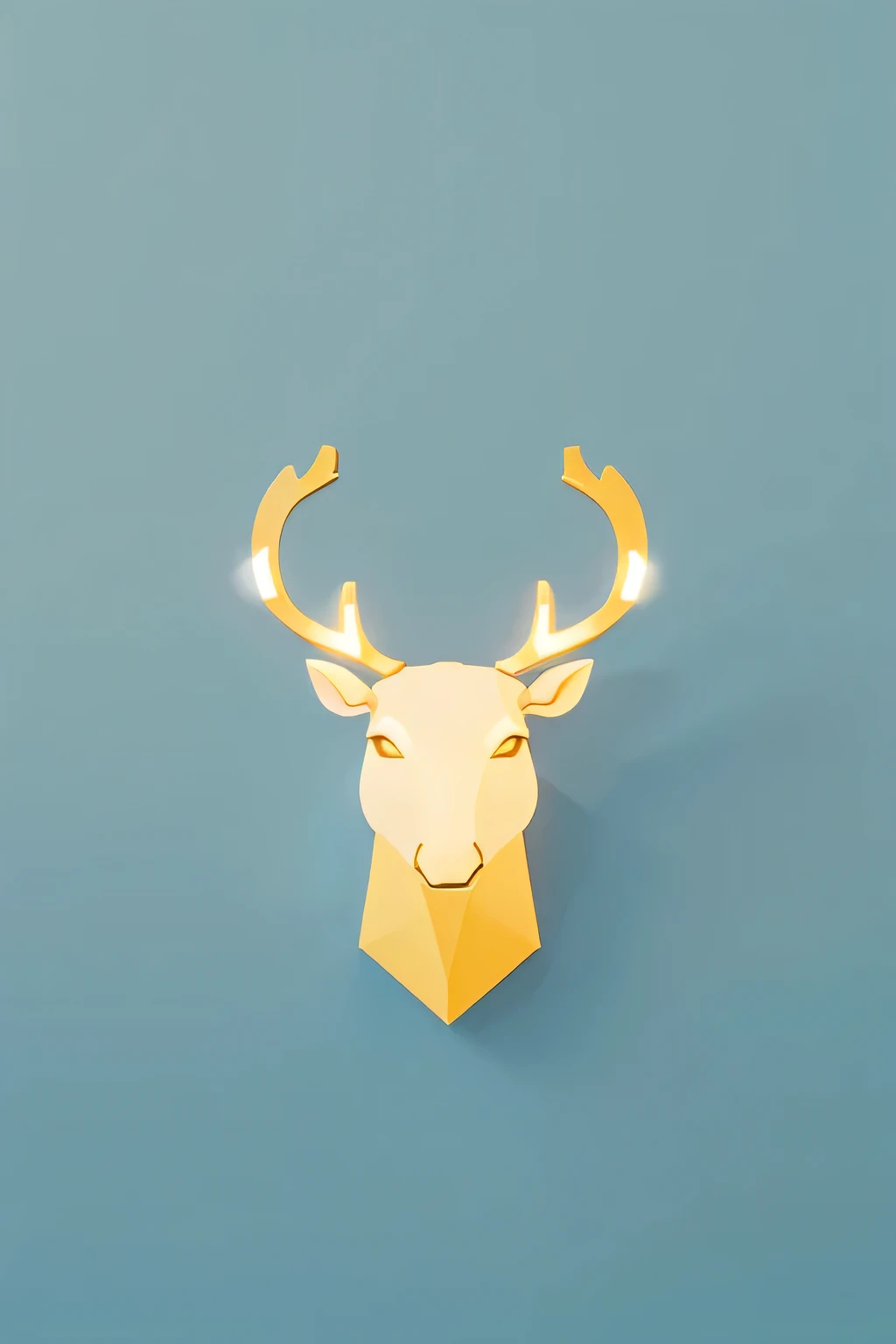 Minimalist reindeer logo with a light blue color that is simple and with golden ratio