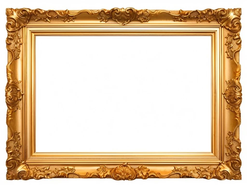 uma gilded frame com um fundo branco e uma borda dourada, gilded frame, gold framed, art piece frame, long molding, ornate frame, wooden frame, picture frames, in one frame, film frame, beautiful wooden frame, frame around picture, TV frame, ornate gold border, ornate gold, center frame medium plane, rectangular piece of art, beautiful frames, portrait with central frame
