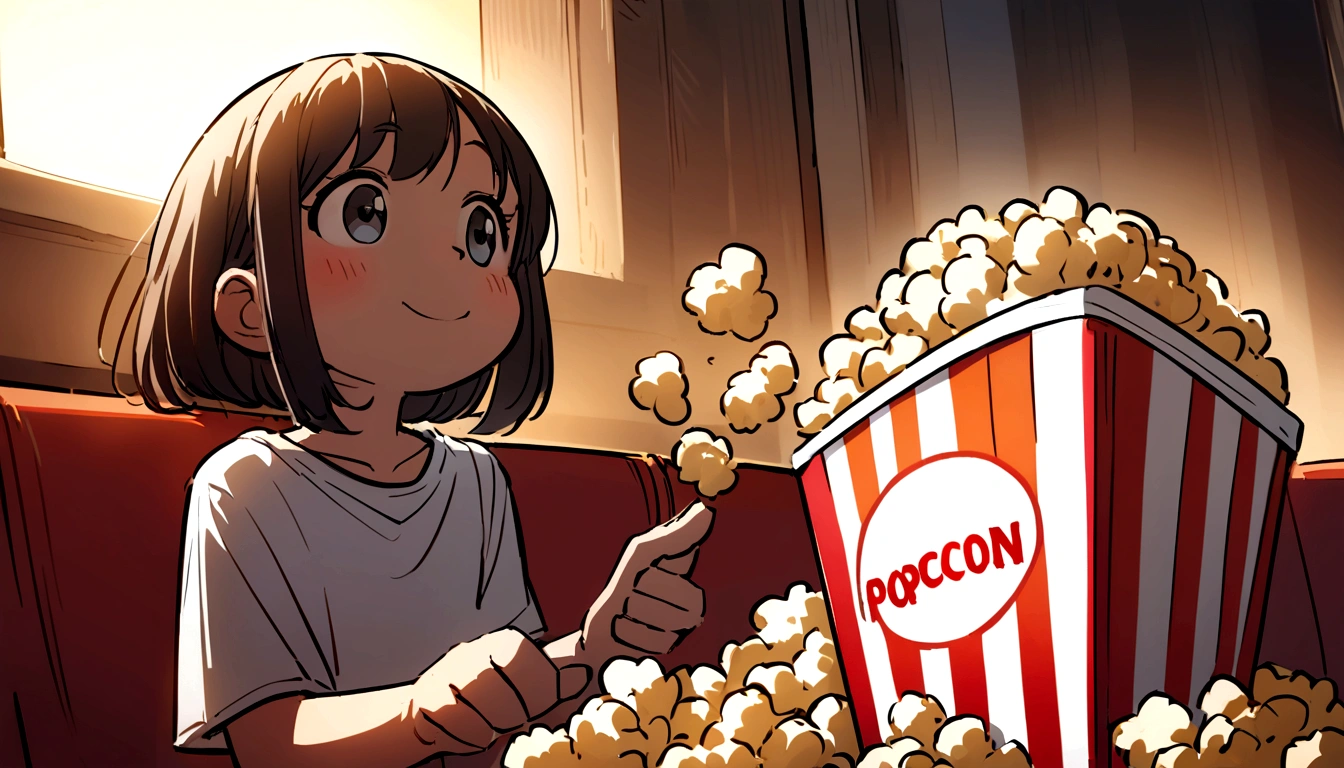 create a cartoon for me about popcorn and peanuts