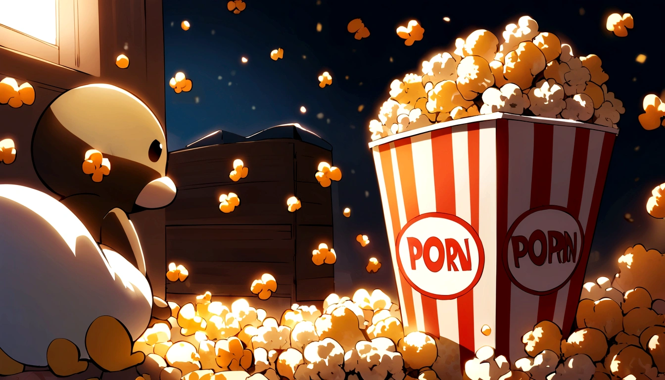 create a cartoon for me about popcorn and peanuts
