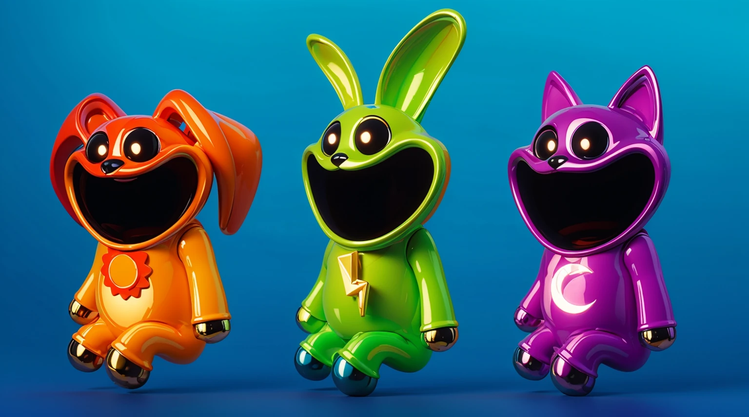 Create an image of colorful individual sections. The object must have transparent walls and be divided into compartments of different colors: red, purple and green. Each section should be clearly visible through transparent walls. The background of the image should be a bright blue color, highlighting the bright and playful design of the terrarium. cartoon key frame rendering, cute 3D rendering, Shiny metallic,Create ultra sharp  цветной рендеринг zbrush. perfect cgi, cgi art created only with gradients, smooth silhouette, Create ultra sharp skin, high intensity refraction, (plastic material), most beautiful vfx, blue background, plastic refractions, glossy texture, smooth 3d model, multiple light sources, rim light, sharp post effects render, (glossy plastic texture with multiple big light probe refractions), perfect cgi, cgi art created only with gradients, smooth silhouette, high intensity refraction, (plastic material), most beautiful vfx, blue background, plastic refractions Create ultra sharp