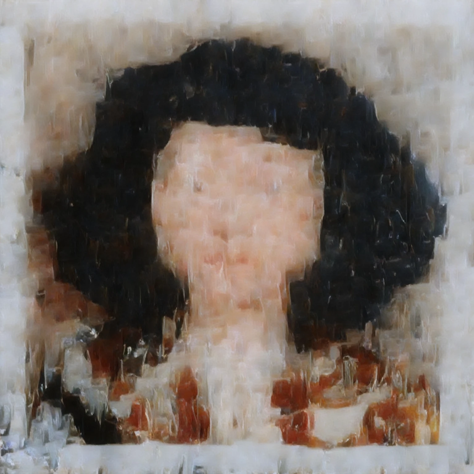there is a picture of a woman with a black hair, inspired by Zhang Xiaogang, portrait of a japanese girl, inspired by Gao Qipei, wei wang, eiko ishioka, inspired by Gao Cen, kim hyun joo, inspired by Gao Xiang, asian face, xue han, mingchen shen, kan liu