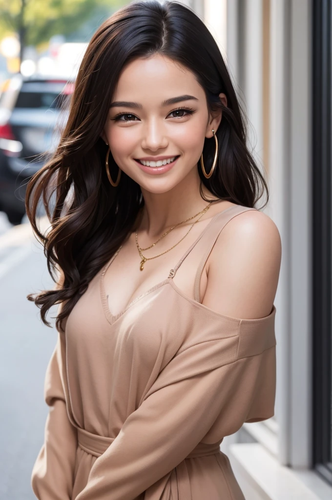 A smiling celebrity