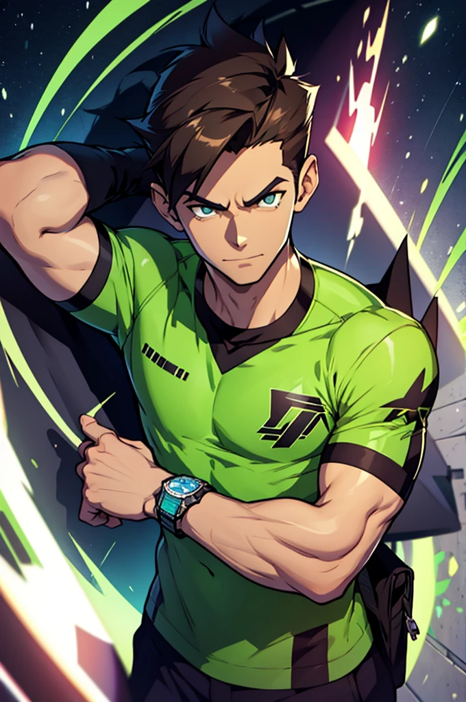 ben 10 with an alien watch on his arm