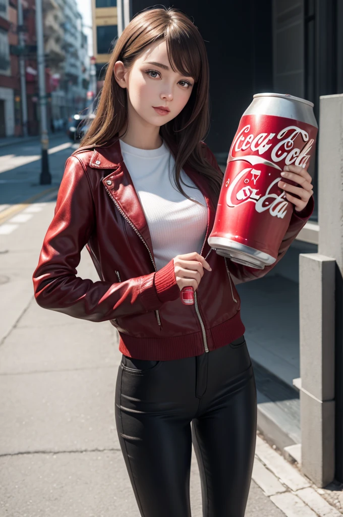 Anya from spy x family holding a can of coca cola